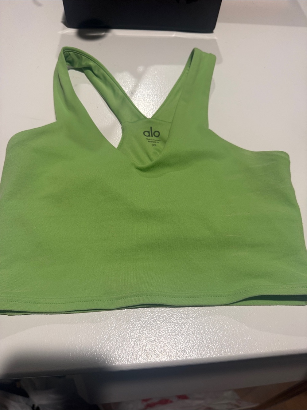 Alo Airbrush Green Real Bra Tank